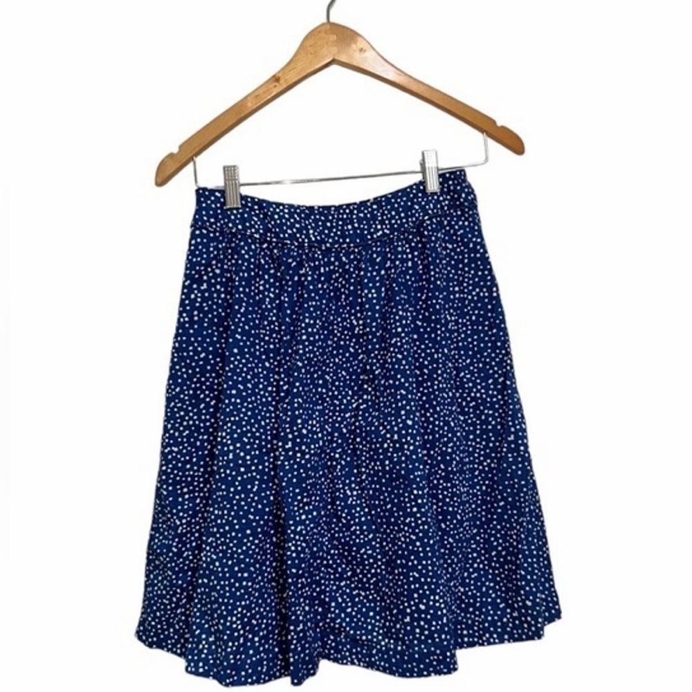 BODEN Mid Length Skirt Blue and White Modern Print Size 6 Orig. $149